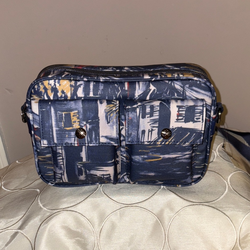 Patricia Nash Praiano Belt Bag Patina Coated Linen Canvas — Harbor Nights NWT